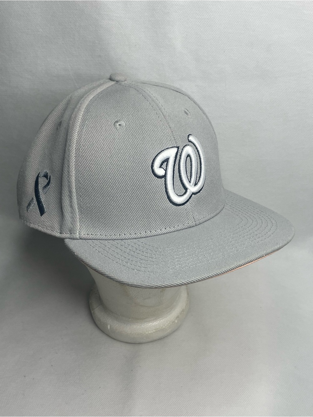 Washington Nationals Snapback Hat Gray SGA Nathaniel Lowe Cancer Awareness Cap